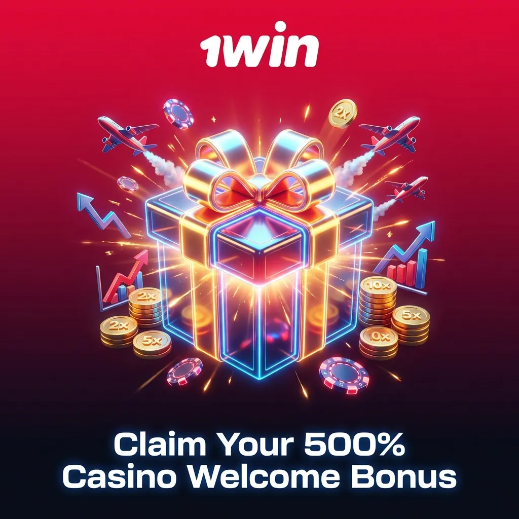 1win casino welcome bonus offer showing 500% match up to ₹75,000 for new players on first deposit