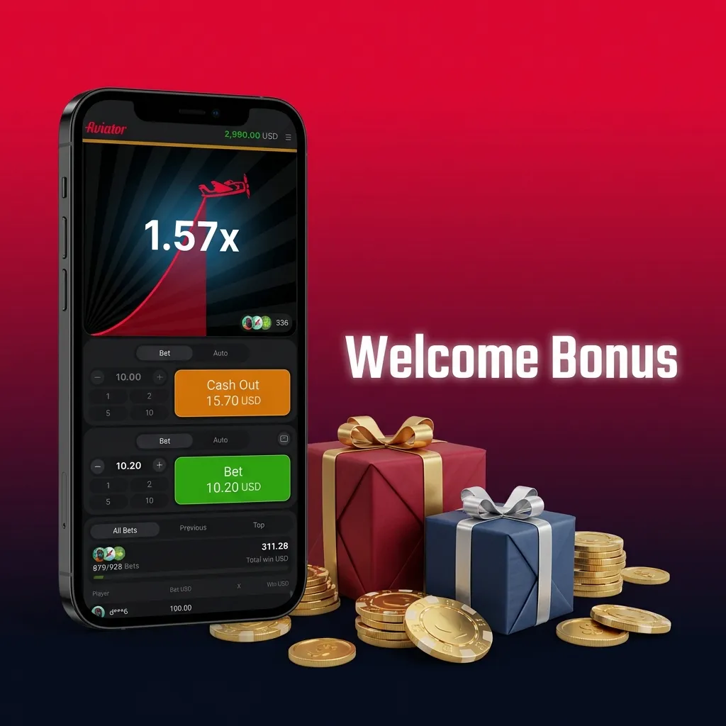 New player receiving matched deposit bonus funds to play Aviator casino game with wagering requirements