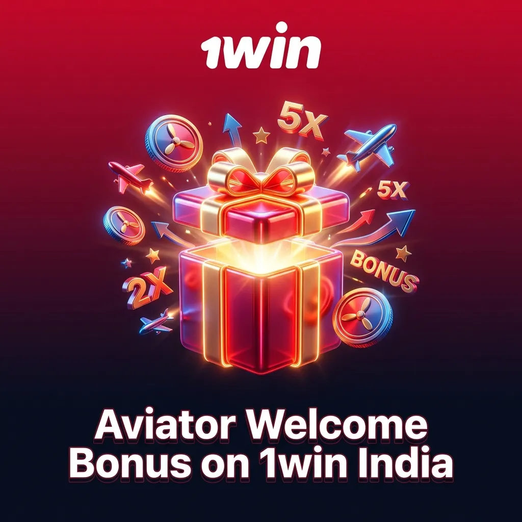 1win India welcome bonus offer for Aviator game showing 500% bonus up to ₹75,000 for new players