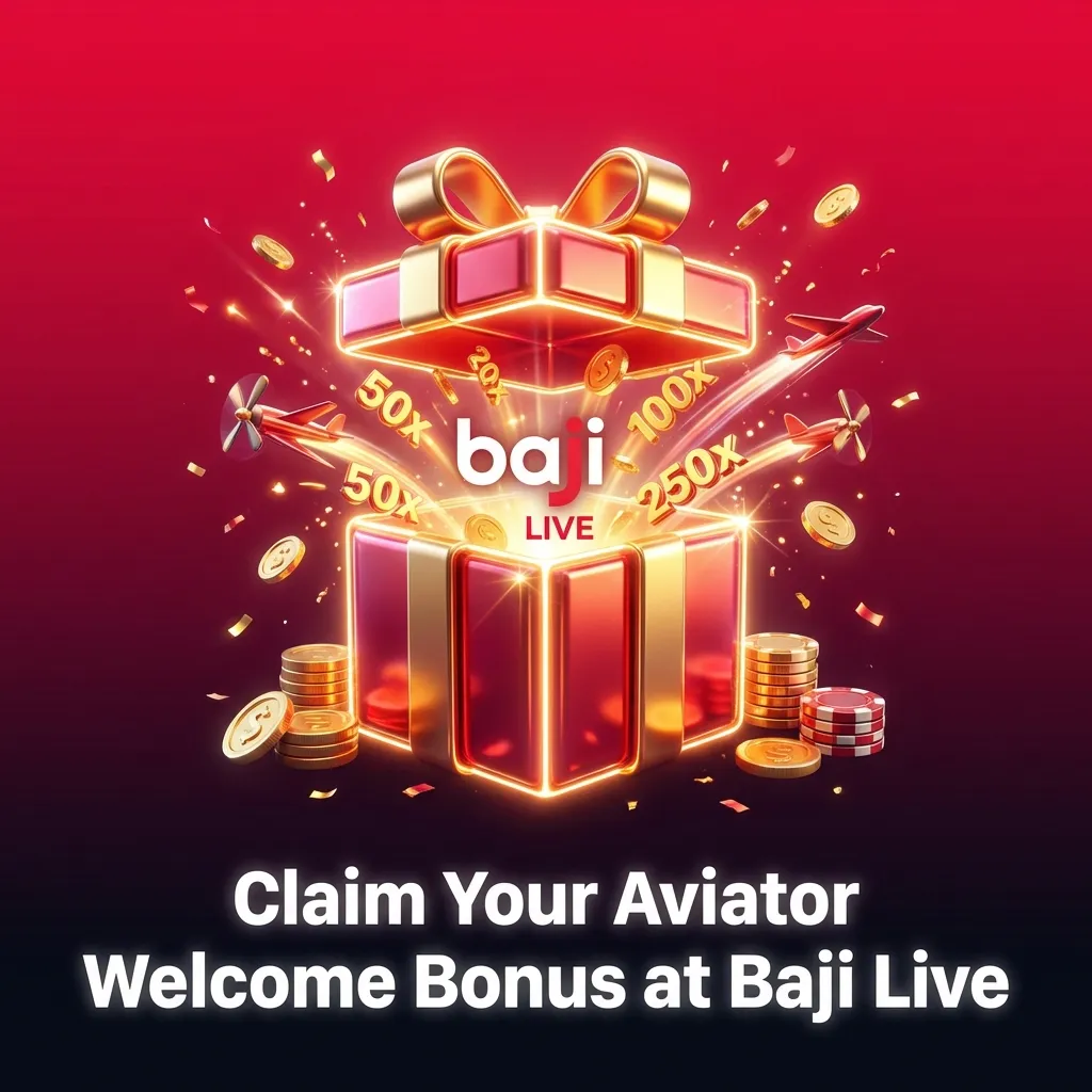 New player claiming 100% welcome bonus at Baji Live casino for Aviator game with deposit and promotional interface