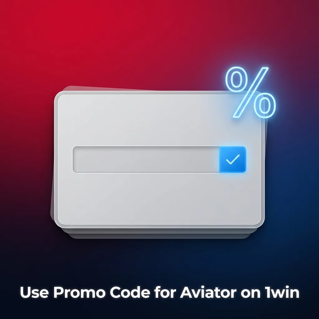 1win Aviator promo code 1WPLAY displayed for registration bonus and extra value on gaming platform