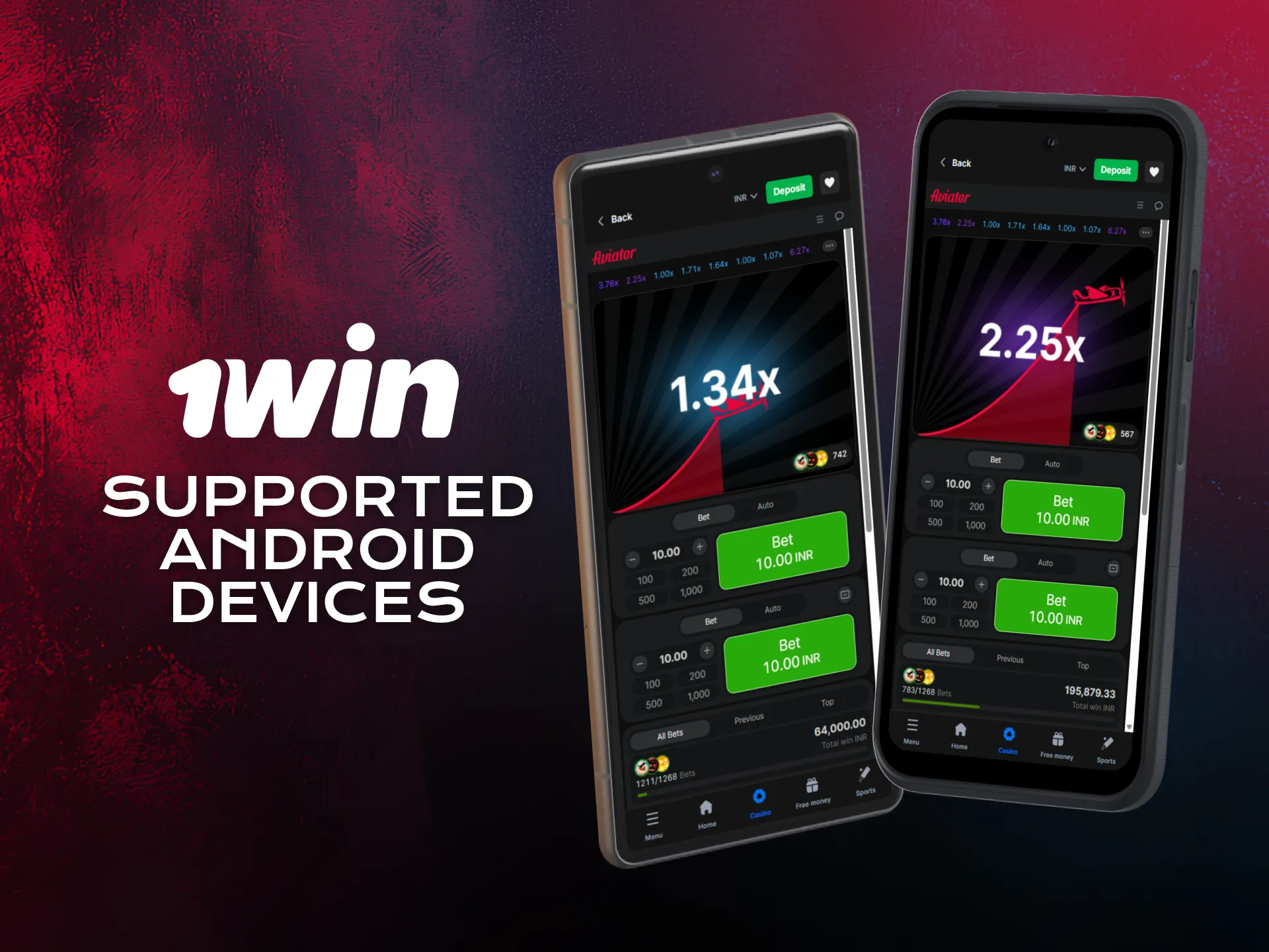 Check supported Android devices for Aviator in the 1win app.