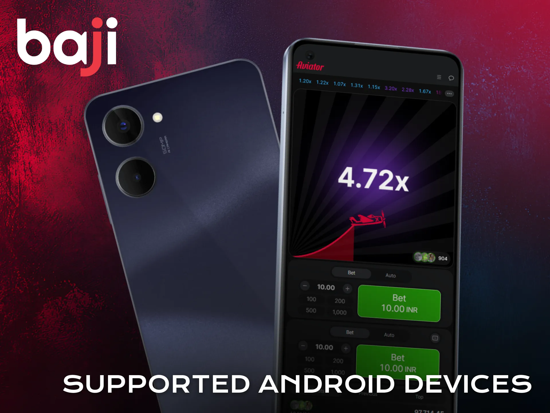 Check supported Android devices for Aviator in Baji Live application.
