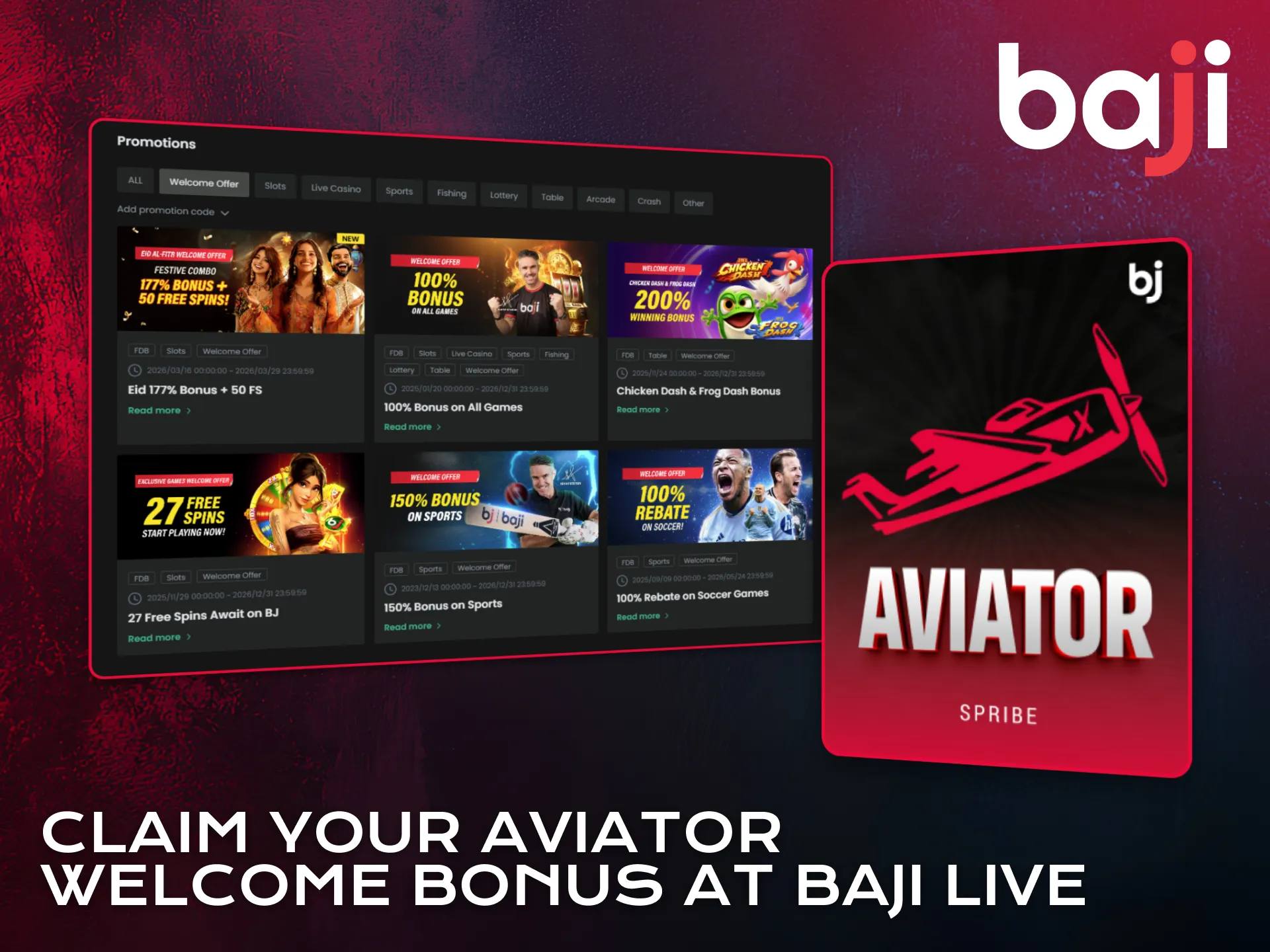 Claim your Aviator welcome bonus and boost gameplay on Baji Live.