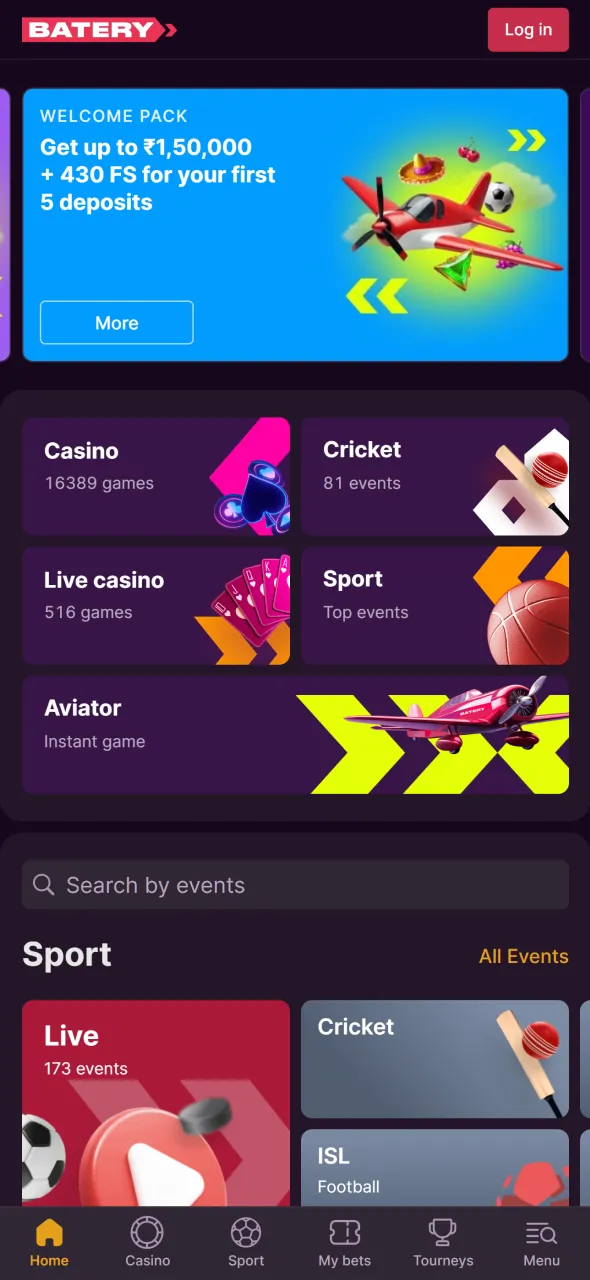 Visit the official Batery website to download Aviator APK.