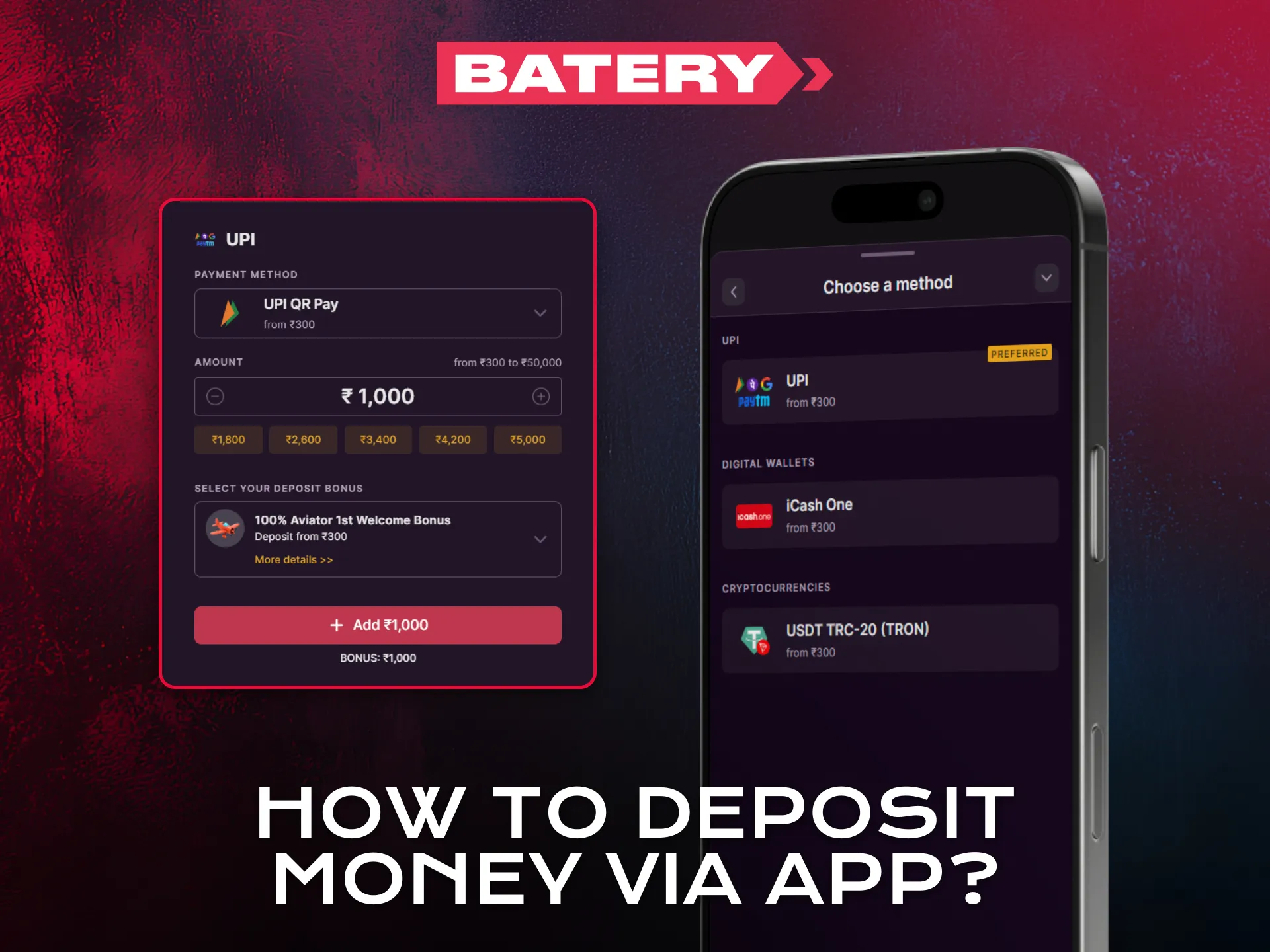 Fund your balance securely via the Batery app for Aviator.