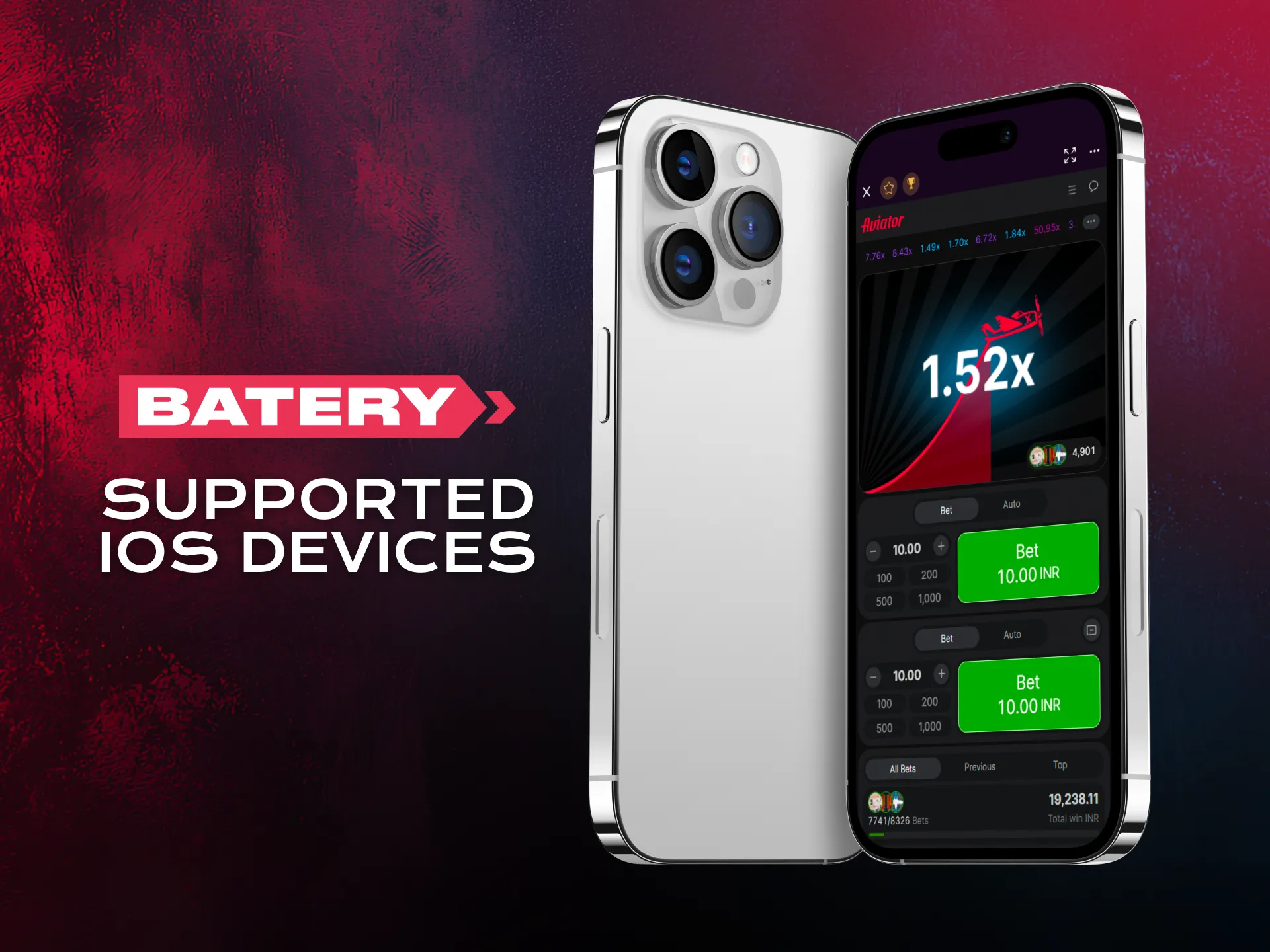 Check supported iOS models for Aviator in Batery app.