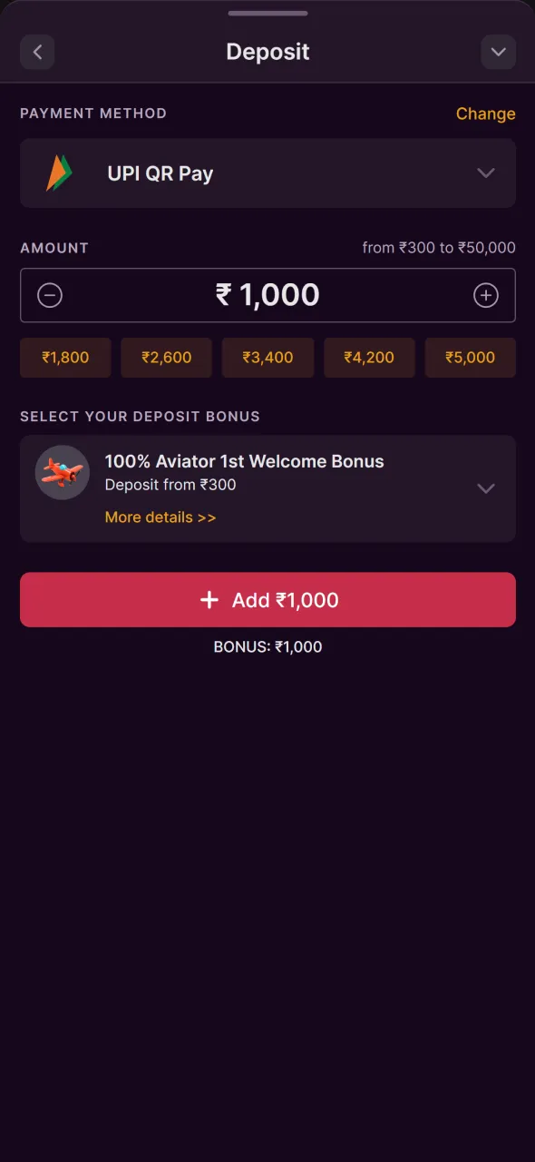Make your first deposit on Batery to start Aviator gameplay.