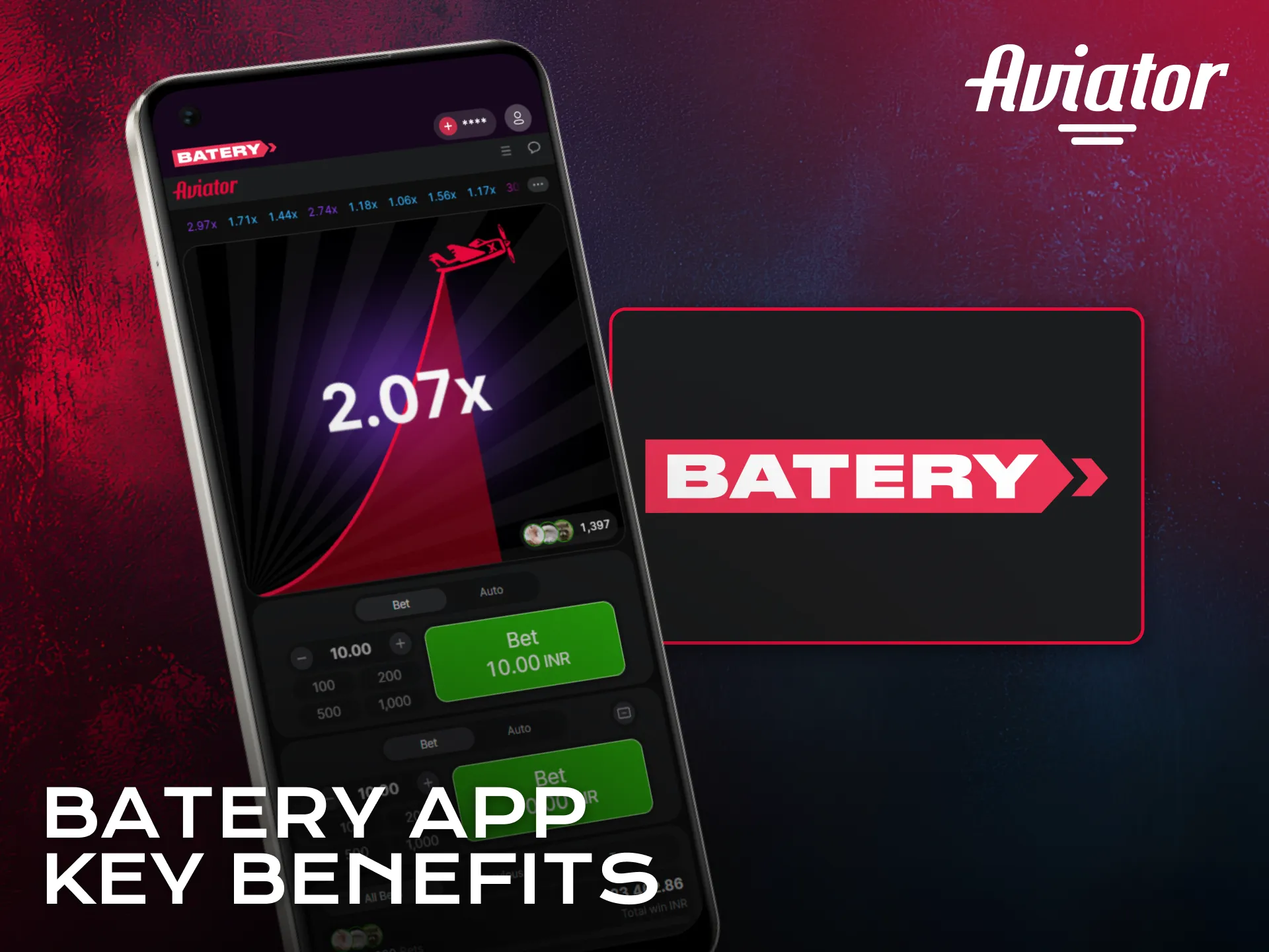 Check Batery features for smooth Aviator gameplay using the app.