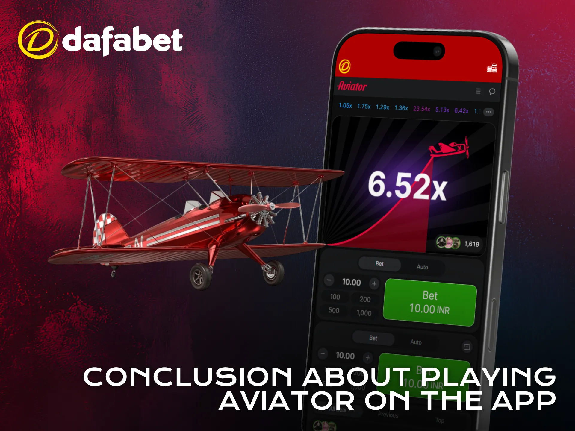 Enjoy Aviator gameplay experience with the Dafabet app.