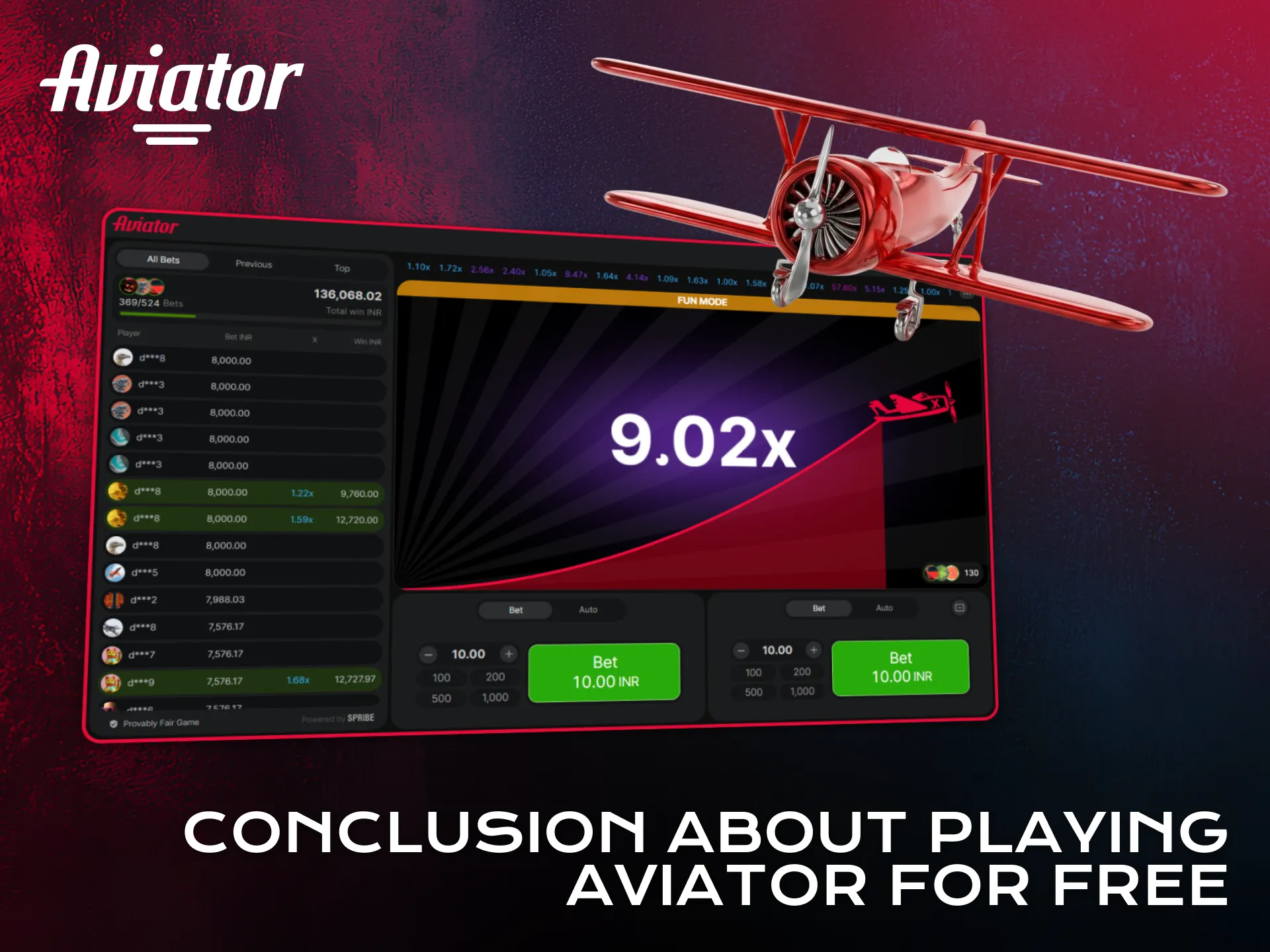 Enjoy Aviator for free and improve skills before real betting.