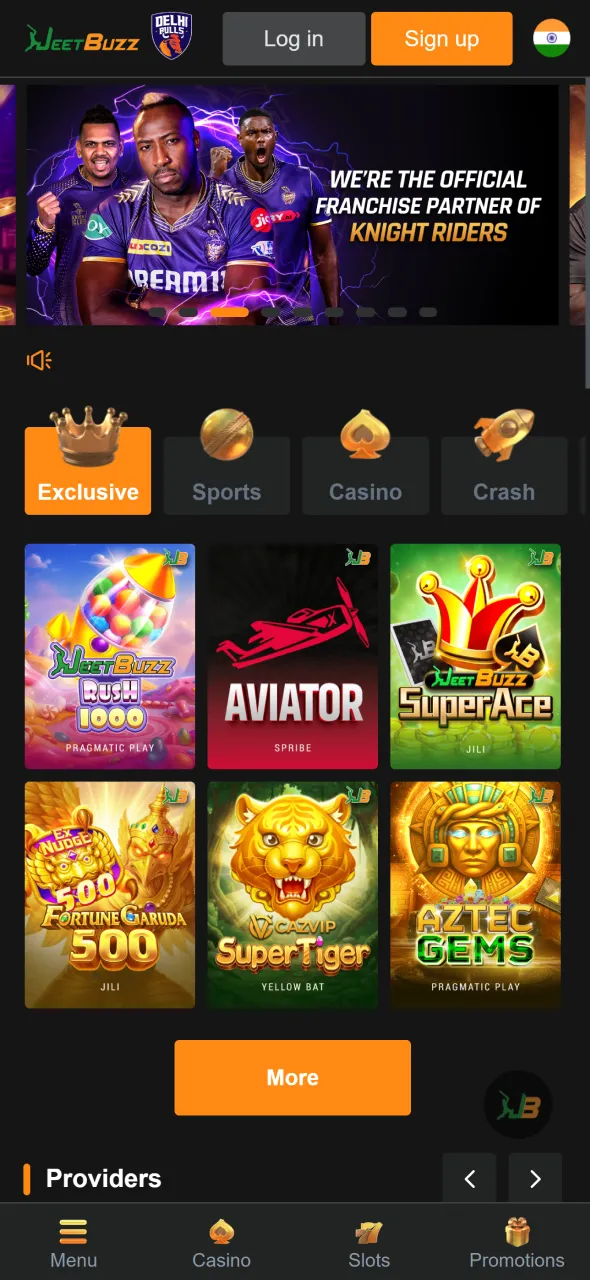 Open the official website to begin Android Aviator download on Jeetbuzz.