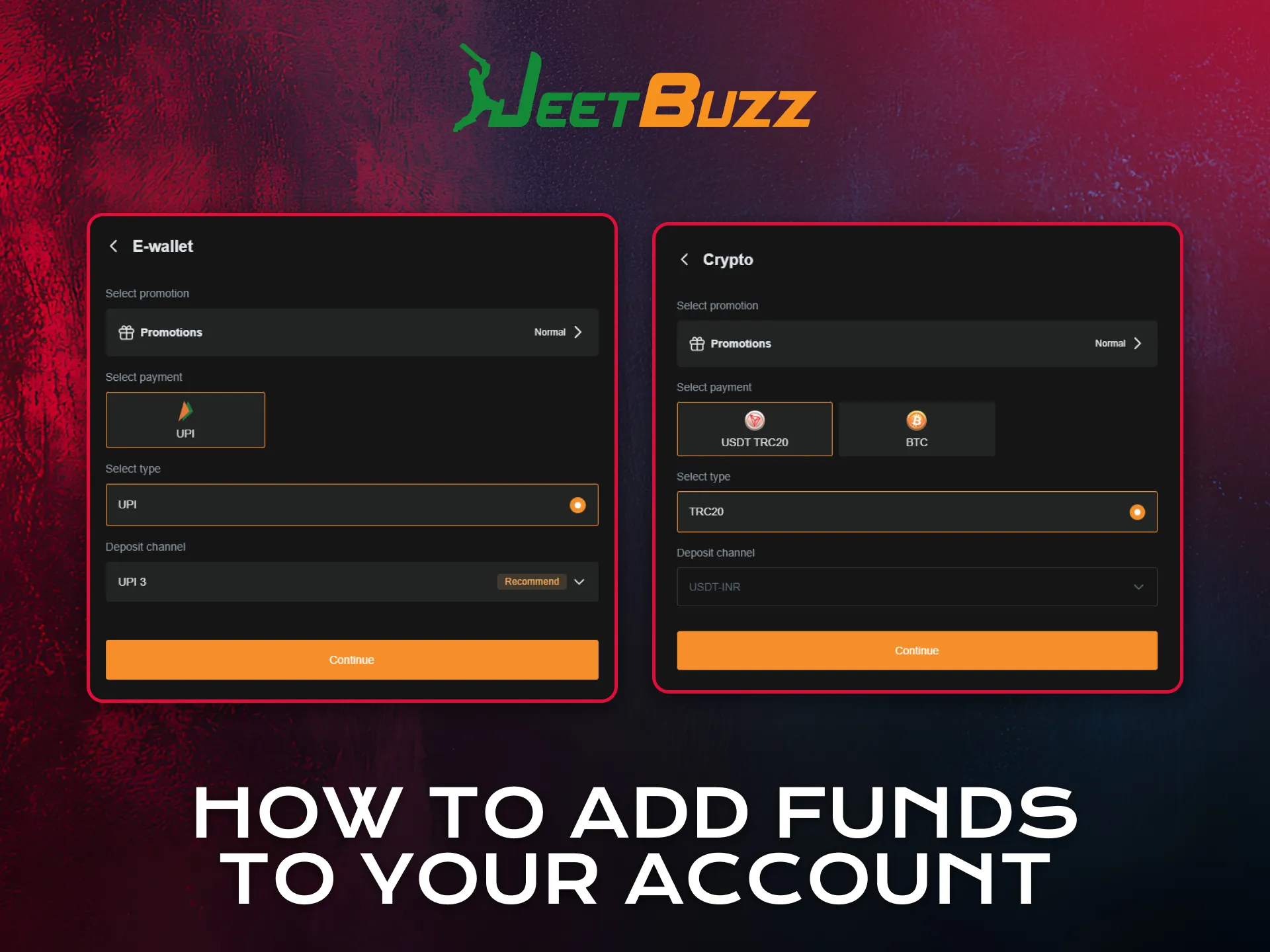 Add funds to your account to play Aviator on Jeetbuzz.