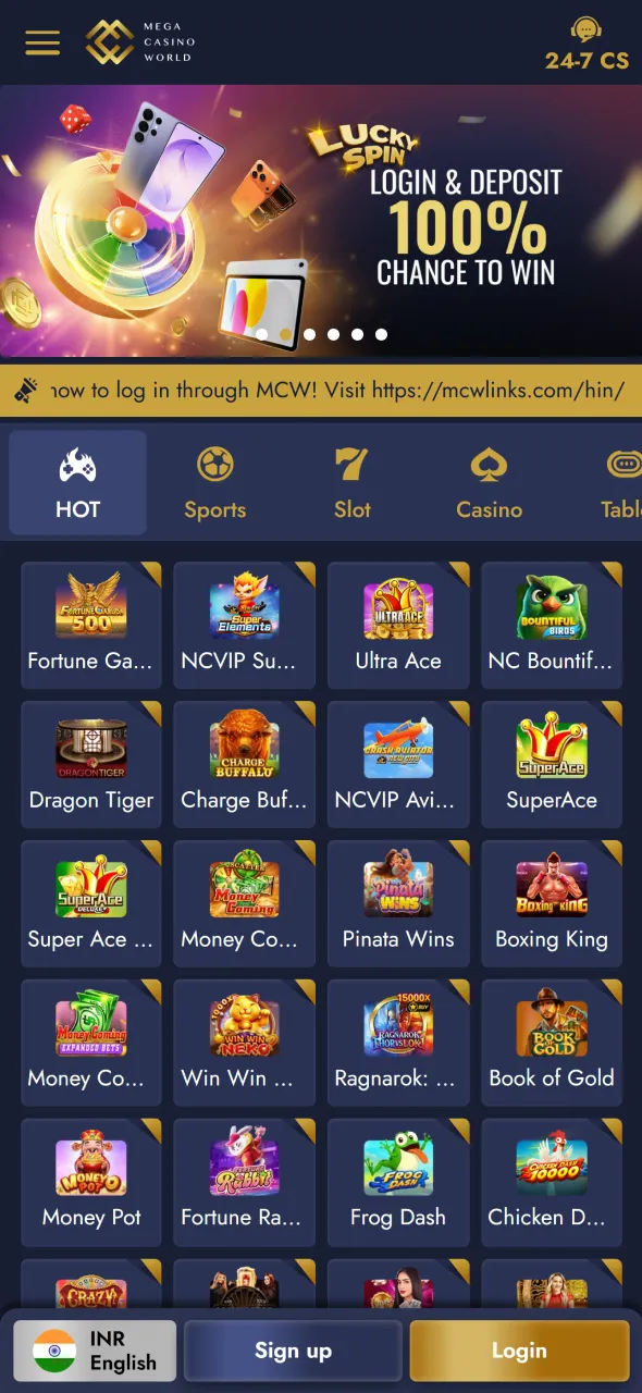 Visit the official website to access Aviator at Mega Casino World.