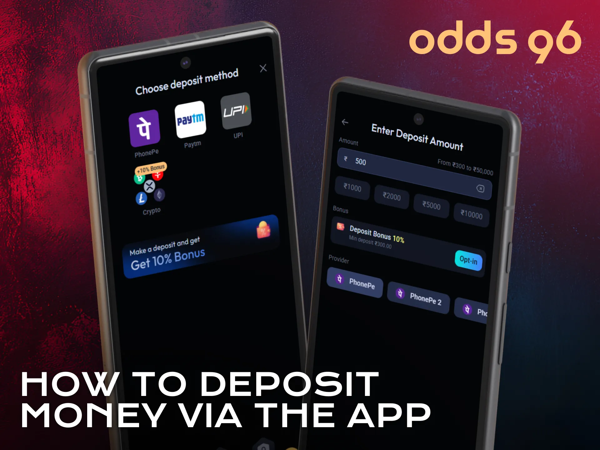 Deposit money securely via the Odds96 application for Aviator.