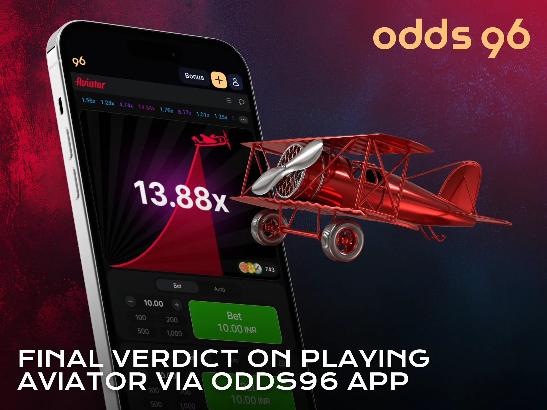 Explore Aviator experience with confidence using the Odds96 application.