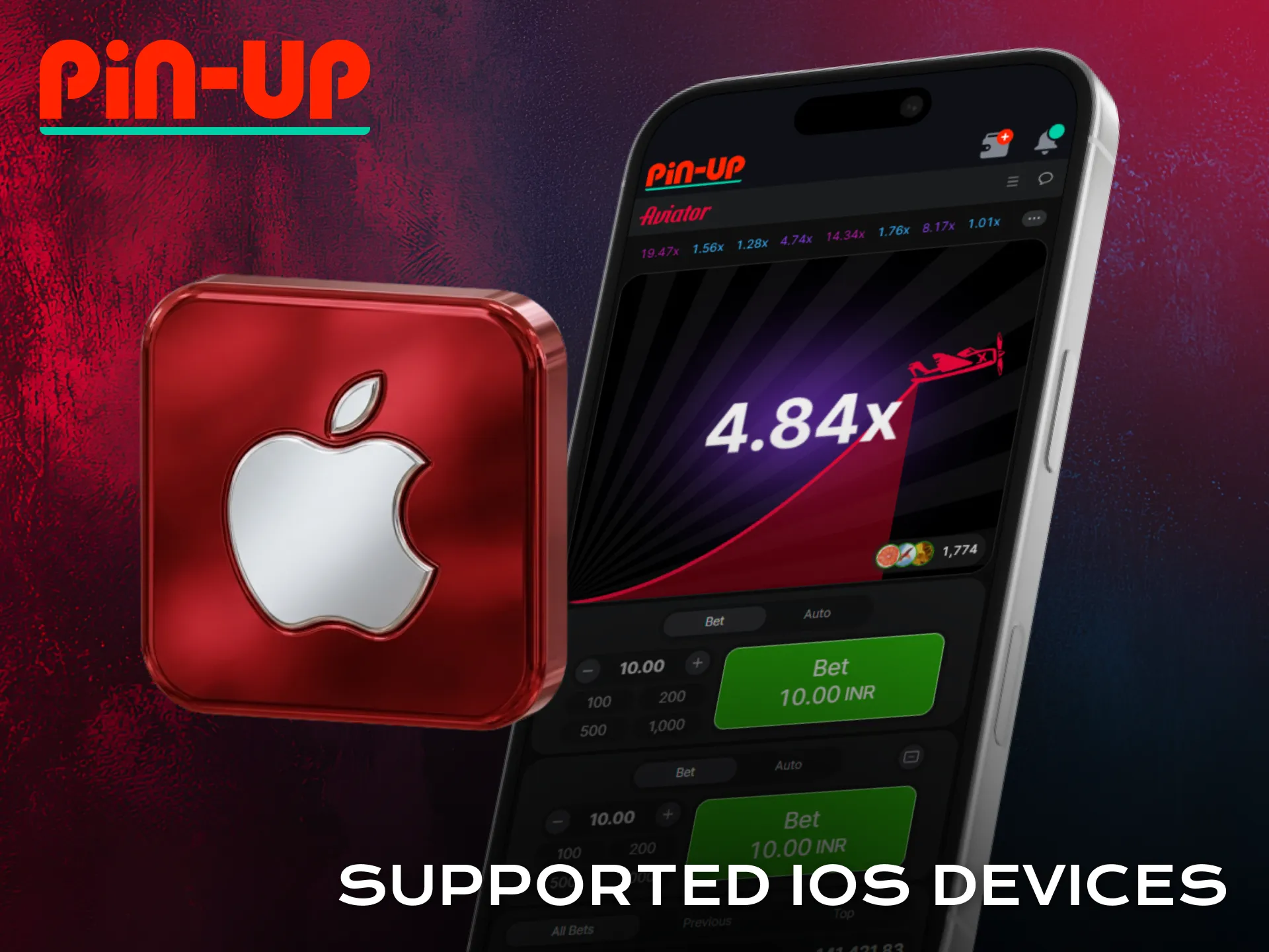 Review supported iOS devices for Aviator in the Pin-Up app.