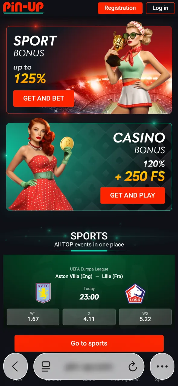 Open Safari and access Pin-Up site to install Aviator.