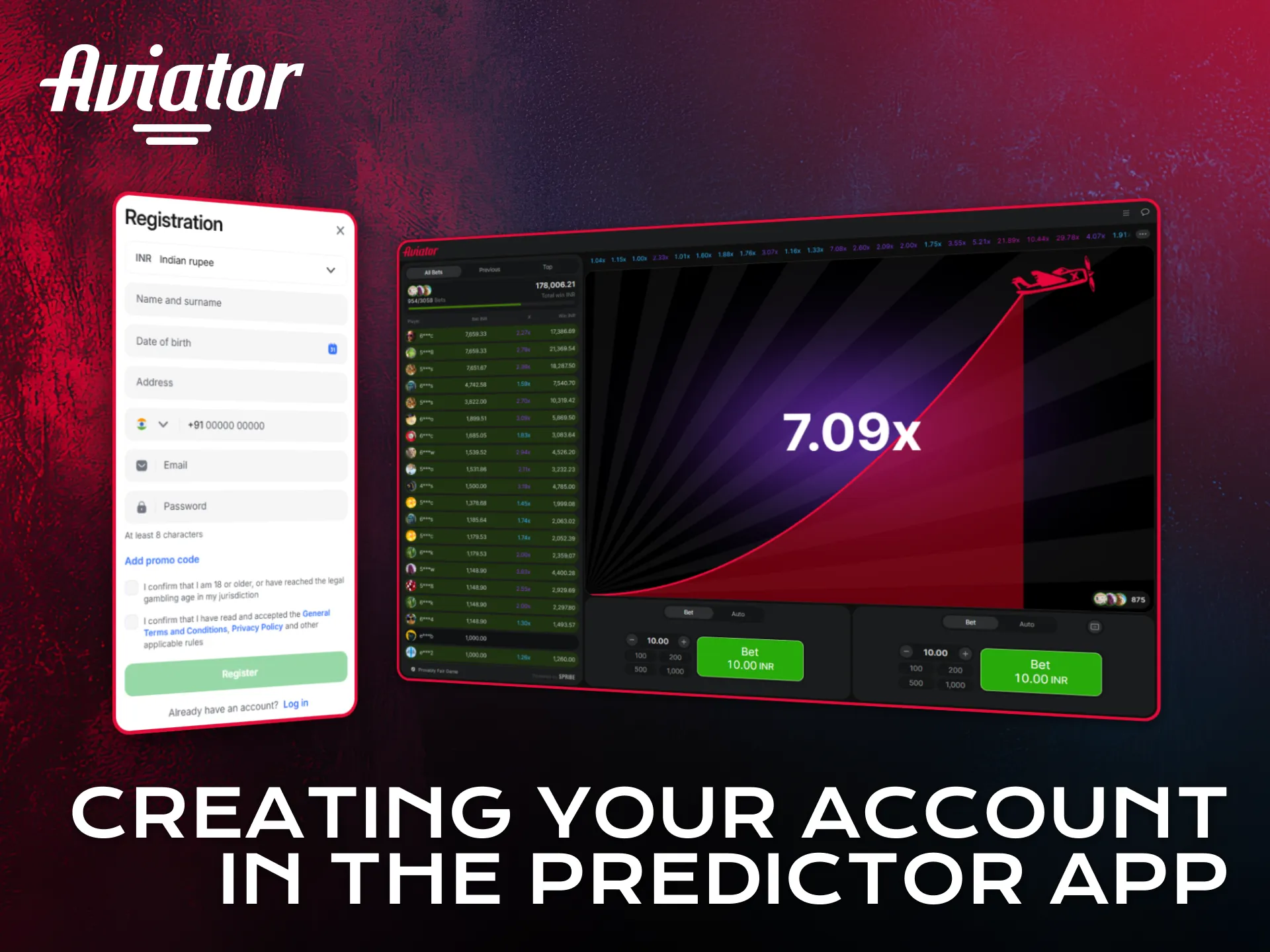 Create your account to start using Aviator predictor features.