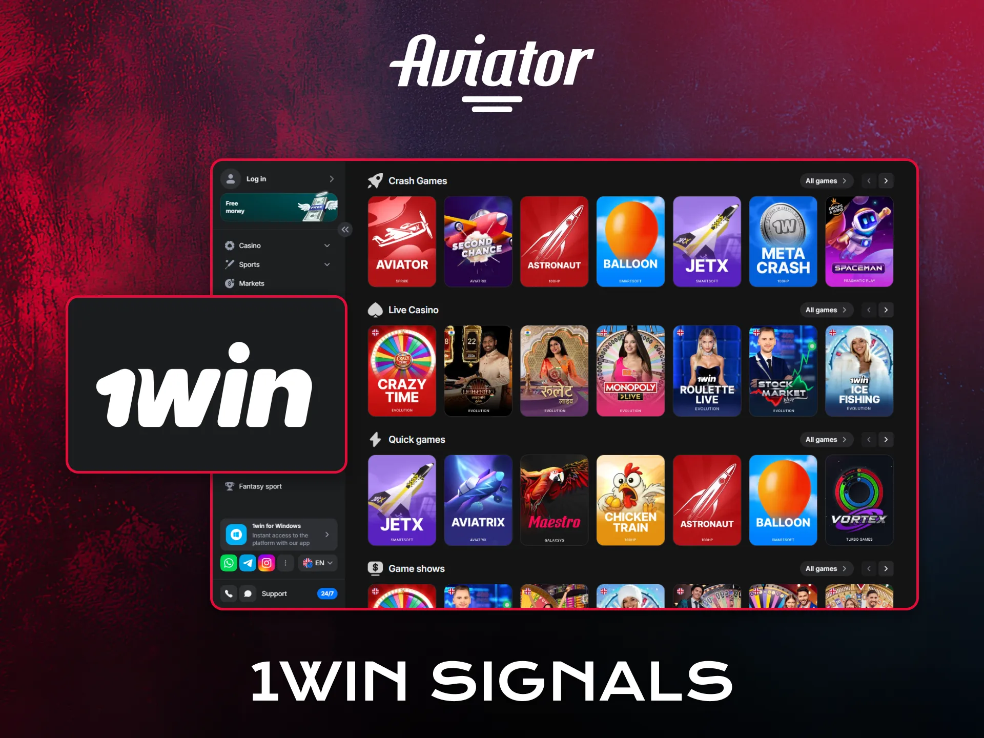 Check Aviator signals provided through 1win platforms.
